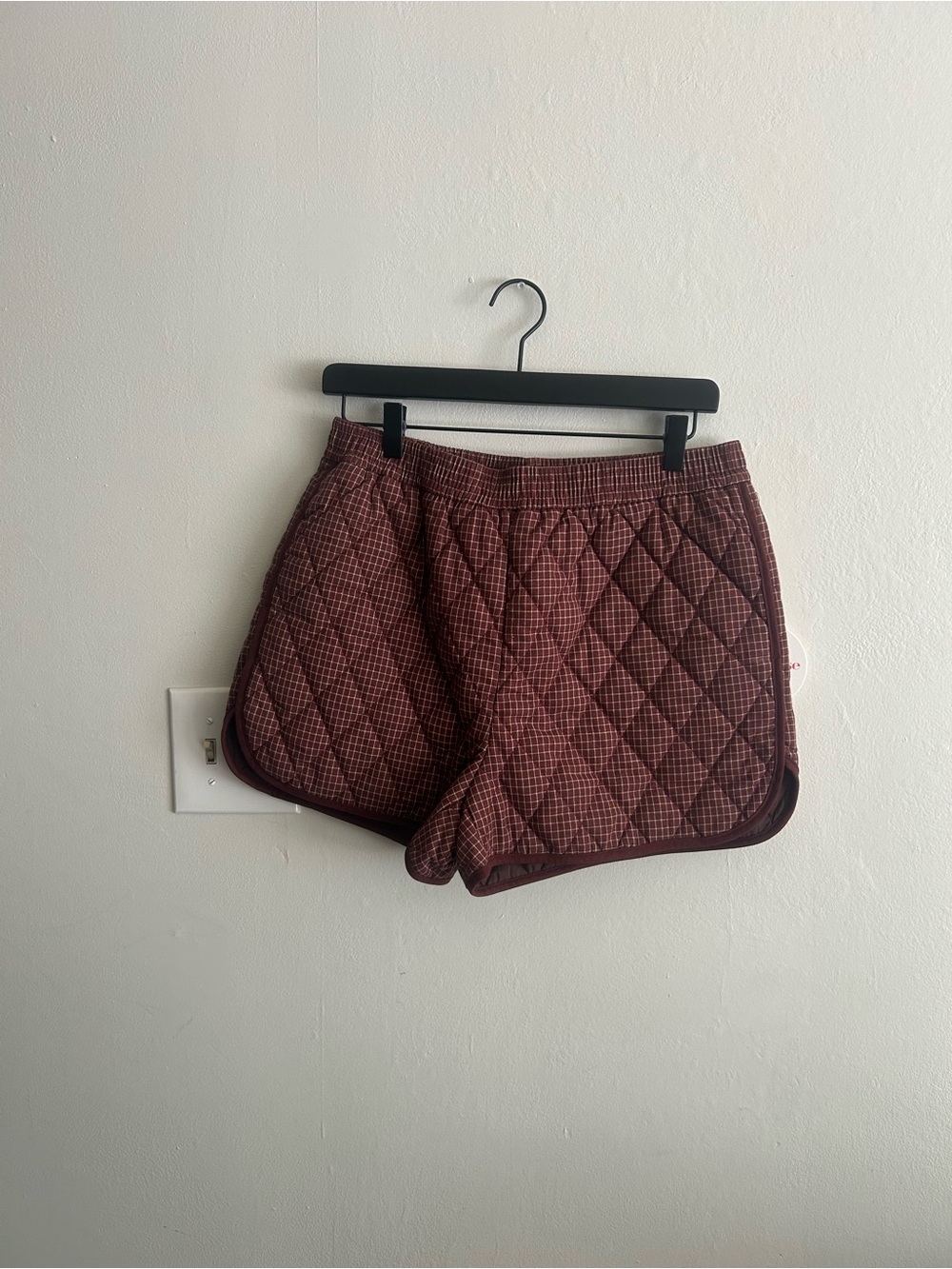 NWT Quilted Burgundy Plaid Shorts